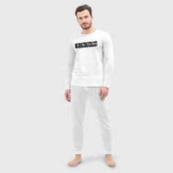 Пижама с принтом Сарказм для мужчины, вид на модели спереди №2. Цвет основы: белый