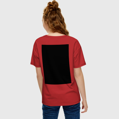 Женская футболка хлопок Oversize Сарказм, цвет красный - фото 4