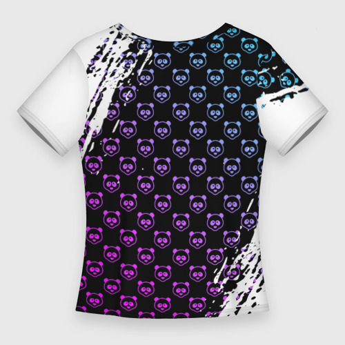 Женская футболка 3D Slim Монокума на фиолетовом паттерне, цвет 3D печать - фото 2