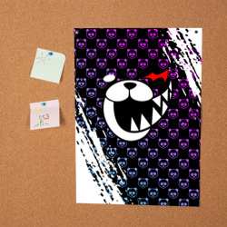 Постер Монокума на фиолетовом паттерне - фото 2
