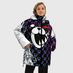 Женская зимняя куртка Oversize Монокума на фиолетовом паттерне - фото 2