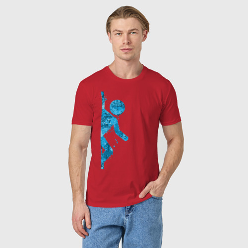 Мужская футболка хлопок Portal (+ спина), цвет красный - фото 3