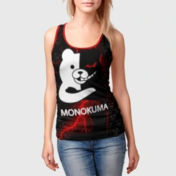 Женская майка 3D Монокума с красной молнией - фото 2