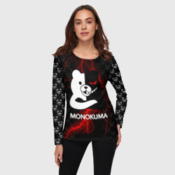 Женский лонгслив 3D Монокума с красной молнией - фото 2