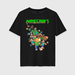 Женская футболка хлопок Oversize Minecraft