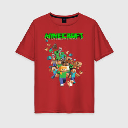 Женская футболка хлопок Oversize Minecraft