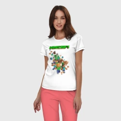 Женская пижама с белой футболкой хлопок Minecraft - фото 2