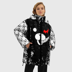 Женская зимняя куртка Oversize Монокума черная мазня - фото 2
