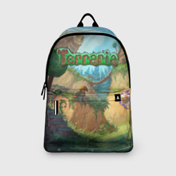Рюкзак с принтом Terraria для любого человека, вид спереди №3. Цвет основы: белый