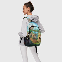 Рюкзак с принтом Terraria для любого человека, вид спереди №4. Цвет основы: белый