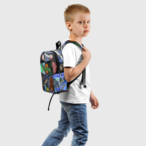 Детский рюкзак 3D с принтом Terraria | Террария (Z), вид сзади #1