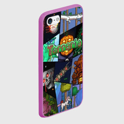 Чехол для iPhone 5/5S матовый Terraria коллаж с боссами - фото 2