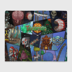 Плед 3D Terraria коллаж с боссами