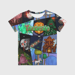 Детская футболка 3D Terraria коллаж с боссами