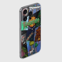 Чехол для iPhone 15 Pro силиконовый с защитой камеры Terraria коллаж с боссами - фото 2