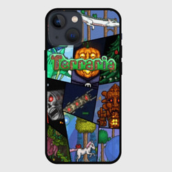 Чехол для iPhone 13 mini Terraria коллаж с боссами