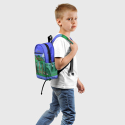 Рюкзак с принтом Terraria forest для ребенка, вид сзади №1. Цвет основы: белый