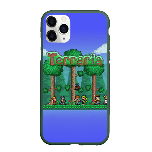 Чехол для iPhone 11 Pro матовый Terraria forest, цвет темно-зеленый