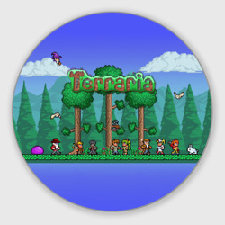 Круглый коврик для мышки Terraria forest