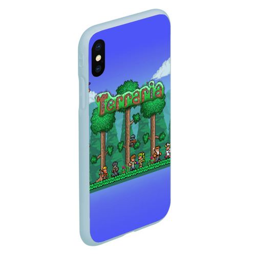 Чехол для iPhone XS Max матовый Terraria forest, цвет голубой - фото 3