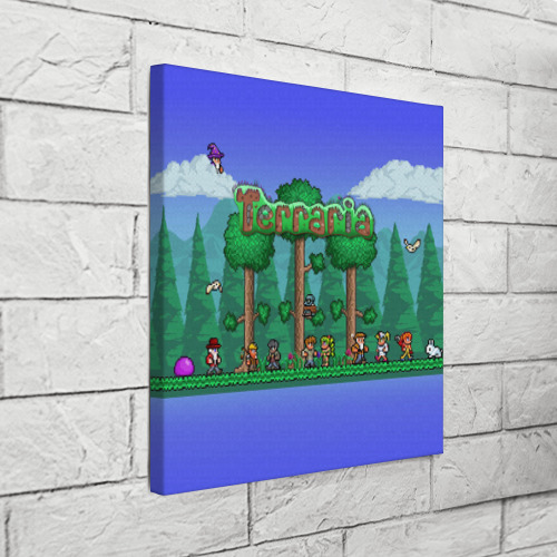 Холст квадратный Terraria forest, цвет 3D печать - фото 3