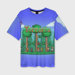 Женская футболка oversize 3D Terraria forest