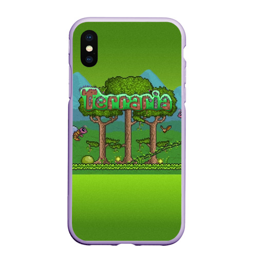 Чехол для iPhone XS Max матовый Terraria, цвет светло-сиреневый