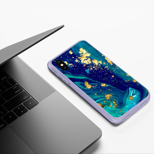 Чехол для iPhone XS Max матовый Краски, цвет светло-сиреневый - фото 5