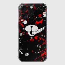 Чехол для iPhone 16 Pro Max силиконовый с защитой камеры Монокума в брызгах