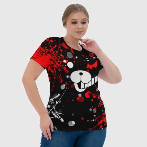 Женская футболка 3D Монокума в брызгах, цвет 3D печать - фото 6