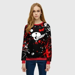 Женский свитшот 3D Монокума в брызгах - фото 2