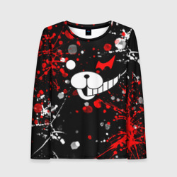 Женский лонгслив 3D Монокума в брызгах