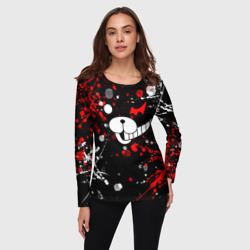 Женский лонгслив 3D Монокума в брызгах - фото 2