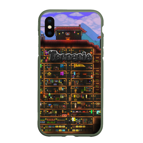 Чехол для iPhone XS Max матовый Terraria, цвет темно-зеленый