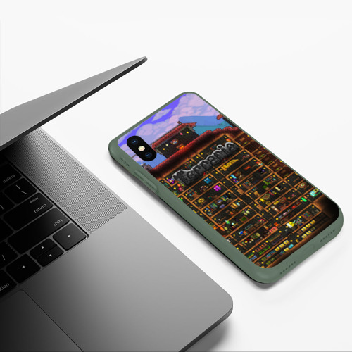 Чехол для iPhone XS Max матовый Terraria, цвет темно-зеленый - фото 5