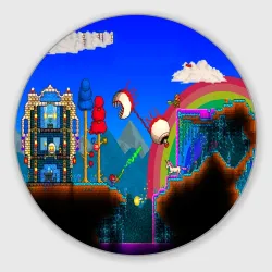 Круглый коврик для мышки Terraria game