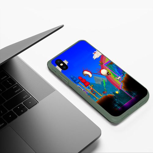 Чехол для iPhone XS Max матовый Terraria game, цвет темно-зеленый - фото 5