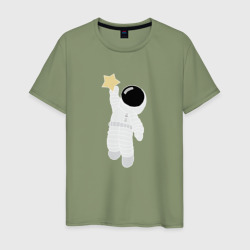 Мужская футболка хлопок Космонавт и звезда