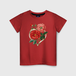 Детская футболка хлопок Сердце с розами