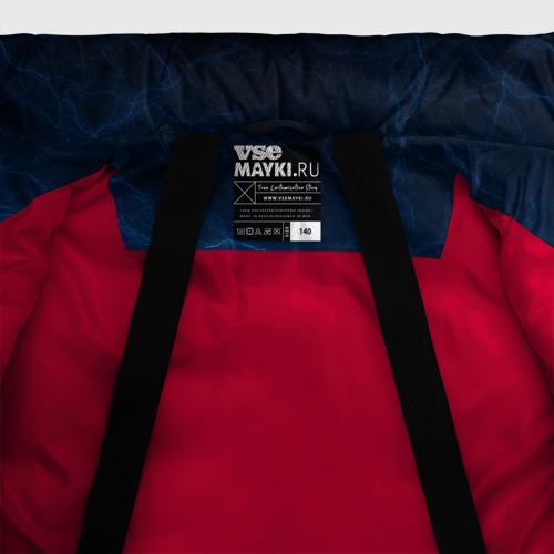 Зимняя куртка для мальчиков 3D с принтом Синяя и красная молния, фото #5