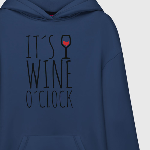 Худи SuperOversize хлопок Wine O'clock, цвет темно-синий - фото 3