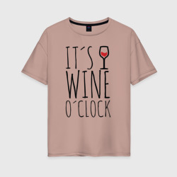 Женская футболка хлопок Oversize Wine O'clock