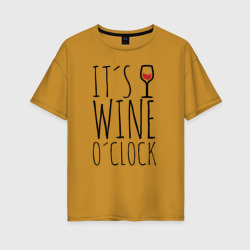 Женская футболка хлопок Oversize Wine O'clock