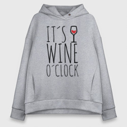 Женское худи Oversize хлопок Wine O'clock