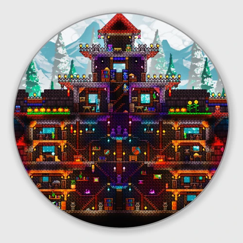 Круглый коврик для мышки Terraria