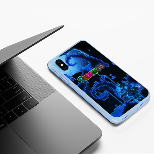 Чехол для iPhone XS Max матовый Terraria, цвет голубой - фото 5