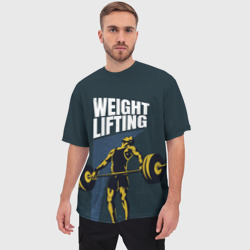 Мужская футболка oversize 3D Wheight lifting - фото 2