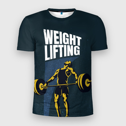 Мужская футболка 3D Slim Wheight lifting, цвет 3D печать