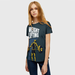 Женская футболка 3D Wheight lifting - фото 2