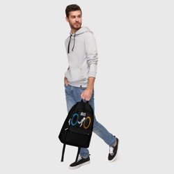 Рюкзак с принтом Portal WC для любого человека, вид спереди №5. Цвет основы: белый